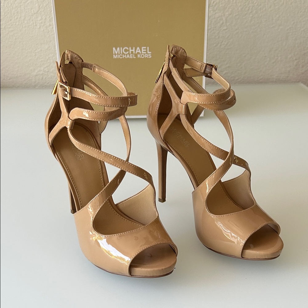 Michael Kors Catia Patent Leather Heeled Sandals